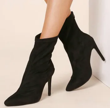 

Sapato Feminino Woman Ankle Boots Shoes Thin High Heels Pump Gladiator Booties Spring Autumn Pointed Toe Chaussures Femme AB1168