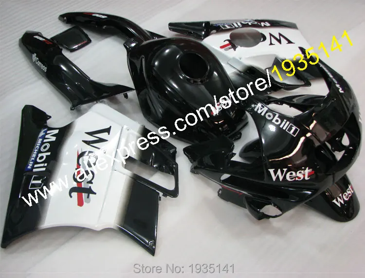 Топ обтекателя комплект для Honda CBR600F2 1991 1992 1993 1994 CBR 600 F2 91 94 черный белый цвет обтекатель кузова мотоцикла