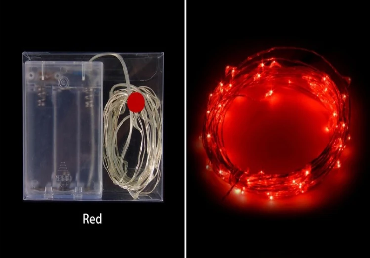 Silver wire LED string light-Red
