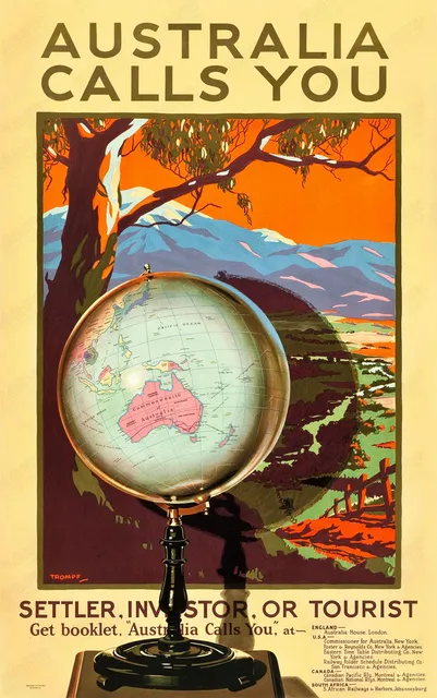 Australia Calls You Settler Tourist Landscape Travel Vintage Retro ... Australia Calls You Settler Tourist Landscape Travel Vintage Retro ...