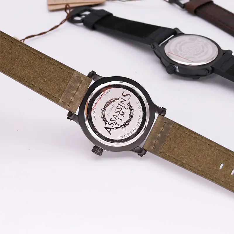 Мужские часы Assassin's Time с волком, Япония, кварцевые модные часы, ретро панк, натуральная кожа, подарок для мальчика на день рождения, отца
