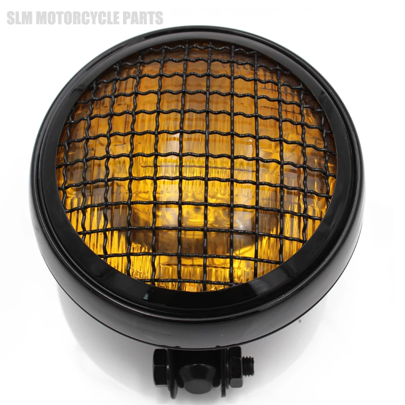 New 5.90 inch Vintage Style Grille Headlight Mesh Grill Motorcycle