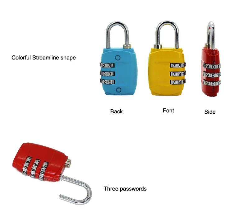 OKOKC сбрасываемый 3 цифры Комбинации путешествия Чемодан костюм TSA кодовый замок, с металлическими вставками и чемодан шкафчик для путешествий