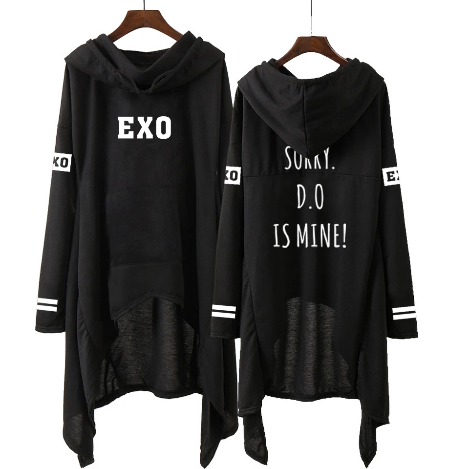 Kpop EXO Новая мода корейский EXO DO LAY SE HUN KAI SING FOR YOU EXO толстовки длинная юбка женские толстовки Harajuku Пуловеры для девочек