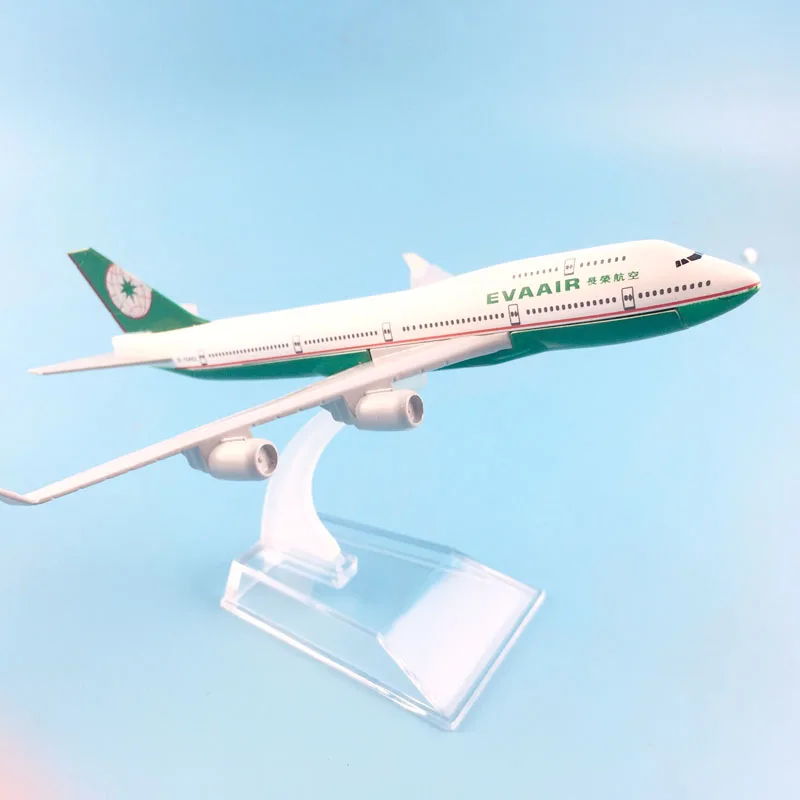 16 см авиакомпании EVAAIR Боинг 747 модель самолета Моделирование сплав