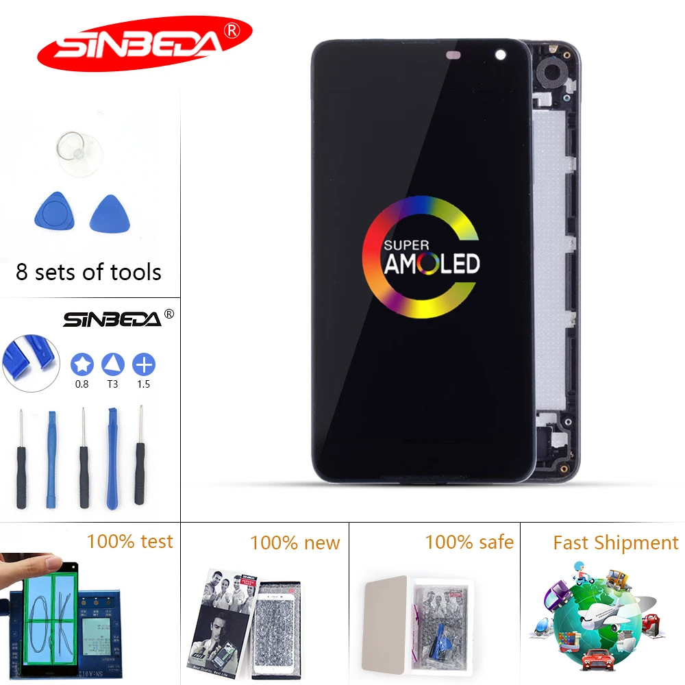 

Sinbeda LCD Display For NOKIA Microsoft Lumia 650 LCD Touch Screen Digitizer with Frame Replacement for Lumia 650 LCD RM-1154