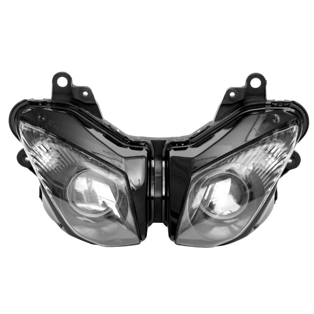 Motorcycle Front Headlight for Kawasaki Ninja ZX6R ZX-6R 2009 2010 2011 2012, Lighting Headlamp Lights Parts, Black Color