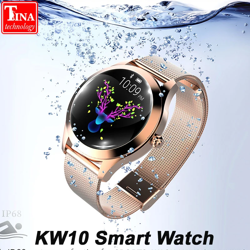 

IP68 Waterproof KW10 Smart Watch Women 2018 Heart Rate Monitoring Bluetooth For Android IOS Fitness Bracelet Smartwatch