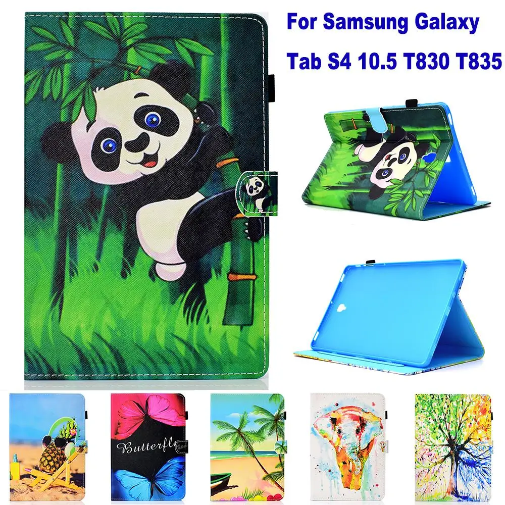 Модный чехол кошелек для планшетного ПК с рисунком и отделением карт Samsung Galaxy Tab S4