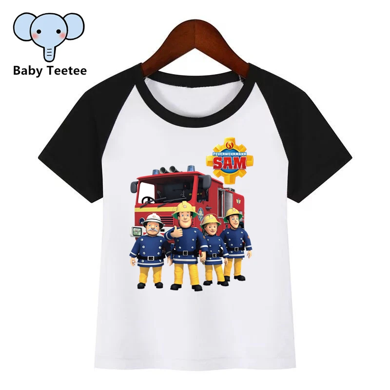 

Children New Cartoon Print Cartoon Fireman Sam Children Summer T-shirt Kids Fashion Clothing T Shirt Children Cartoon T-shirt