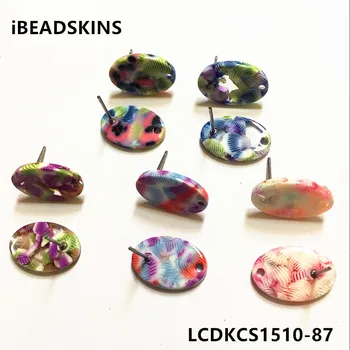 

New arrival! 17x12mm 100pcs/lot acetic acid oval-shape Stud earring/earrings accessories for Earrings DIY