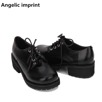 

Angelic imprint woman mori girl lolita cosplay punk shoes lady high heels pumps women student dress party shoes lace up 33-47