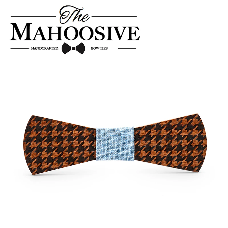 Mahoosive Designer Holz Bowtie Mens Handgemachte Holz Fliege Schmetterling Gravata Schlank Hochzeit Business Bogen Krawatten