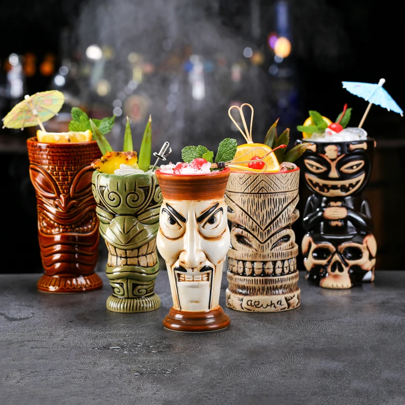 ティキ Tiki セラミック パーティー マグ Ceramic Party Mugs Tiki Mugs カクテル4個セット セラミックハワイアンパーティーマグ