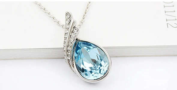 Ожерелье с кристаллами Swarovski подвески в виде капли воды ювелирные изделия и