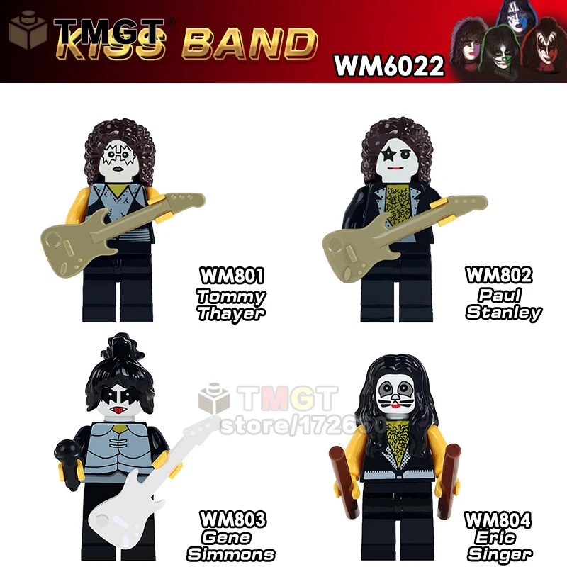 Строительные блоки WM6022 20 шт./лот рок-браслет с надписью Kiss Band Пол Стэнли Тим Тайер
