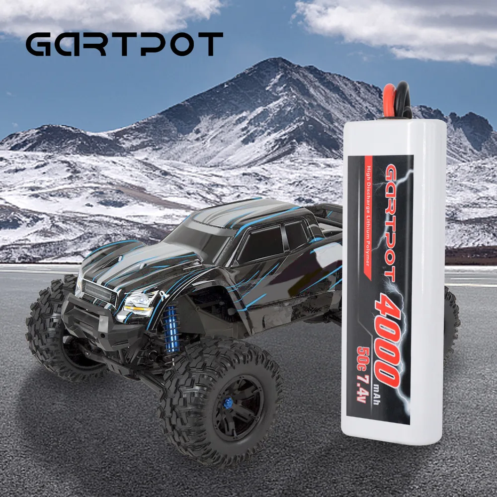 2 единицы GARTPOT Lipo батарея 4000 mAh 7,4 V RC, автомобильный аккумулятор 2 S Lipo батарея RC 50C Lipo 7,4 V с разъем типа «deans» для RC грузовика Traxxas