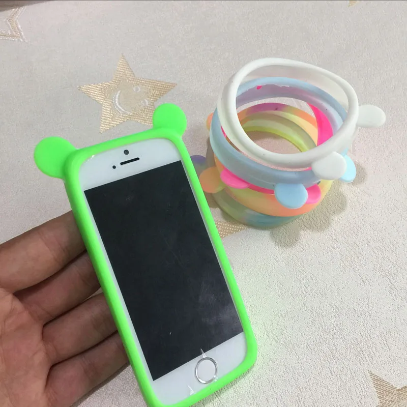 Универсальный мягкий силиконовый защитный чехол-бампер с кошачьими ушками для девочек, чехол-кольцо для iPhone, samsung, huawei