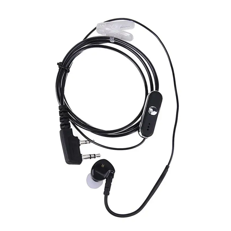 New 2 PIN Earpiece Headset PTT with Microphone Walkie Talkie Ear Hook