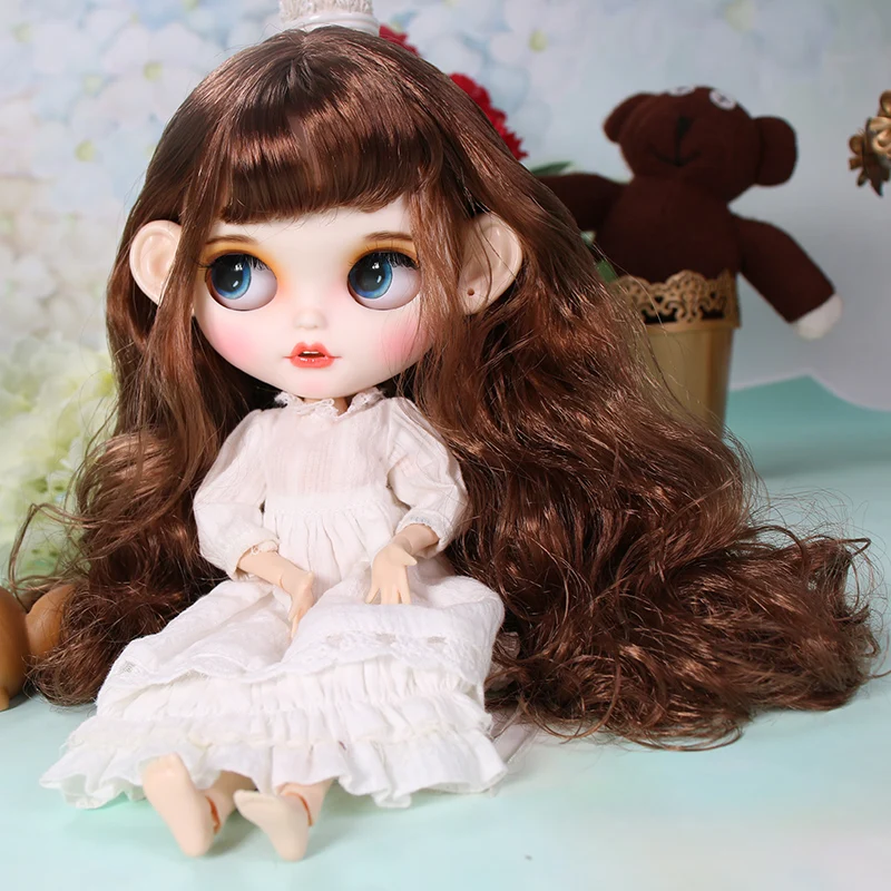 Ледяной DBS Blyth кукольные матовая лицевая сторона белая кожа милые коричные