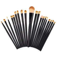 Best Deal New Good Qulaity Black Wood Handle 20 pcs Women Soft Makeup Brush Set Cosmetic Toiletry Kit Make Up Brush Set Gift