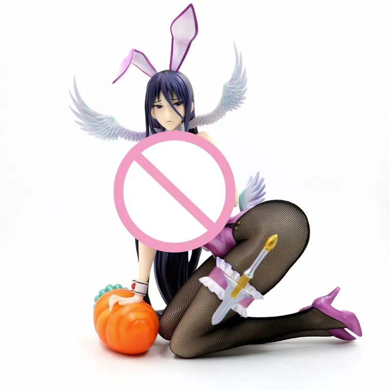 Аниме чисто белая волшебная девушка Misa Bunny крыло на коленях. ПВХ фигурка