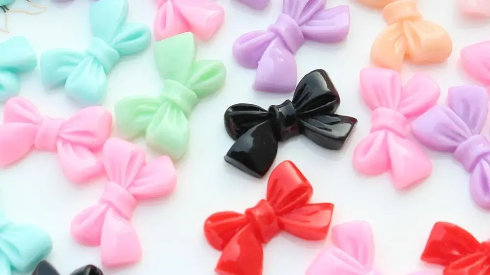 

200pcs lovely Mixed Resin Bow Cabochons (24mm) Cell phone decor, hair pin, rings DIY