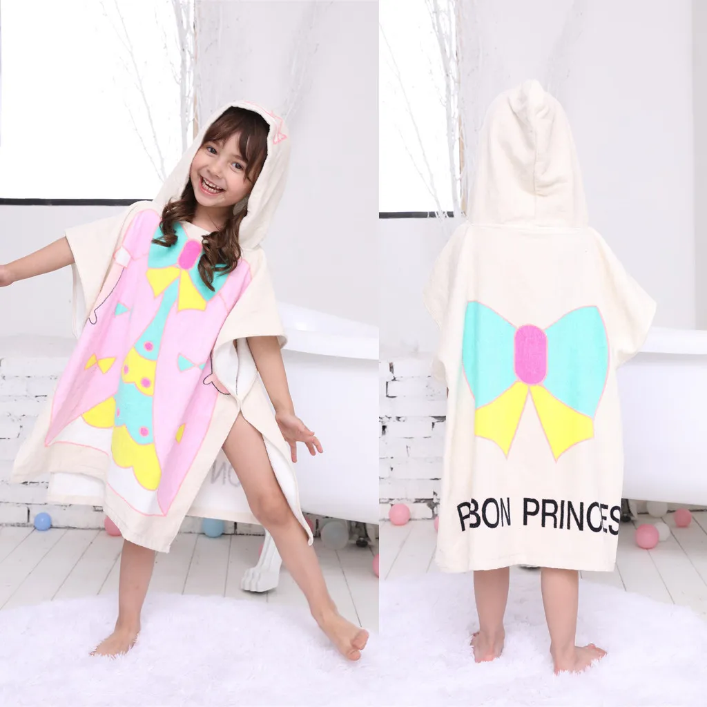 Infant baby poncho towel hooded beach towels for kid Bathrobe Pajamas Cartoon Animals baby hooded bath towel Child baby bath set