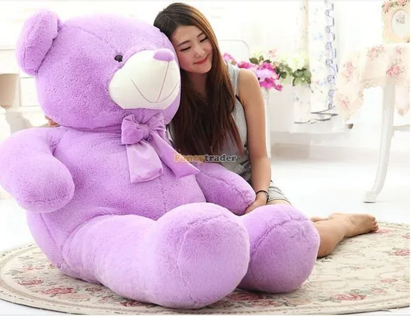 Fancytrader 1 pc 63'' 160cm Giant Cute Stuffed Soft Plush Lovely Fat Lavender Teddy Bear, Free Shipping FT50741 (4)