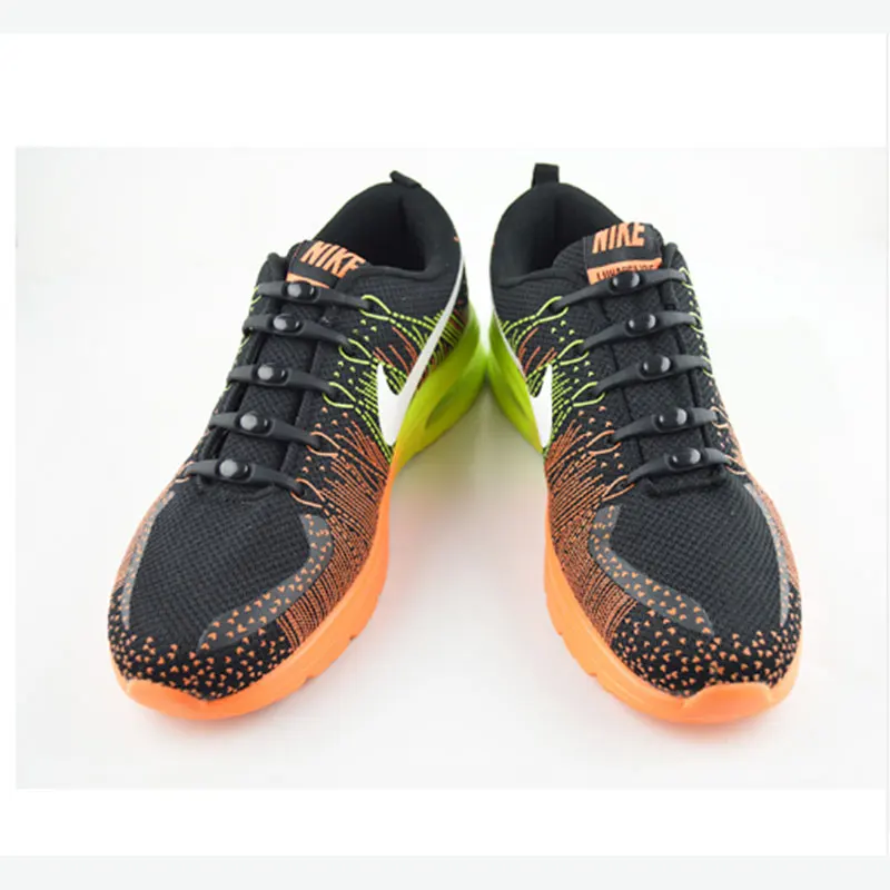 12 unids/комплект обувь без застежки Шнурки Черный обувь для мужчин и женщин Эластичные стяжки шнурки белые спортивные кружева спортивный шнурки цвет шнурки