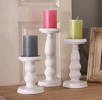 

white iron metal cylinder candle holder set pillar candle stand candlestick for home wedding decoration ZT003
