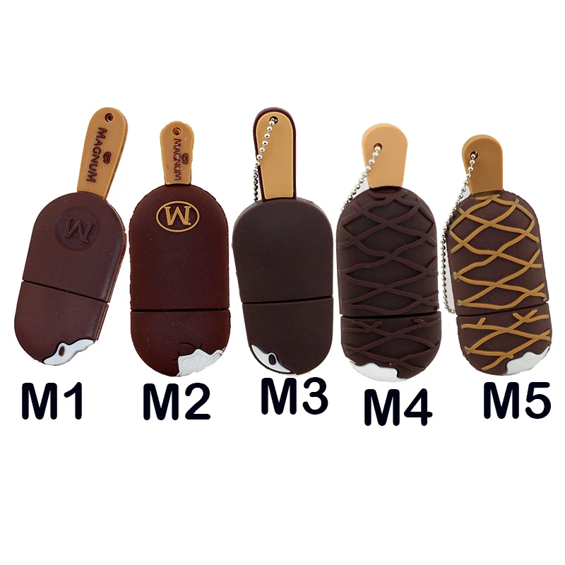 USB Flash Drive 5 Styles Cute Chocolate Ice cream Pendrive 4GB 8GB 16GB 32GB Memory Stick USB 2.0