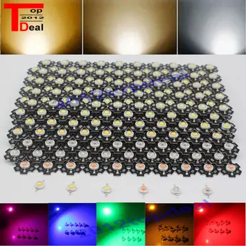 

100pcs 3W watts High Power SMD LED Chip Light Beads White Red Blue Green IR UV With PCB