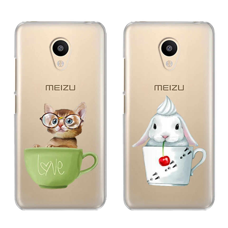 For Meizu U20 10 M6 5 Note M5S 5C M3s 3Note Pro6 Fashion Teacup Animal Soft TPU Phone Case Shell Coque Rabbit |