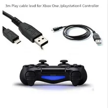 50 шт./лот, 3 м, удлиненная USB зарядка, зарядное устройство, игровой кабель для sony, для PS4, контроллер для xbox ONE, fedex/DHL