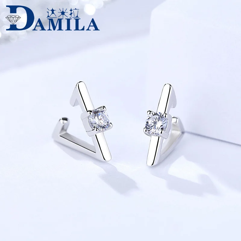 2 SILVER clip earrings for women