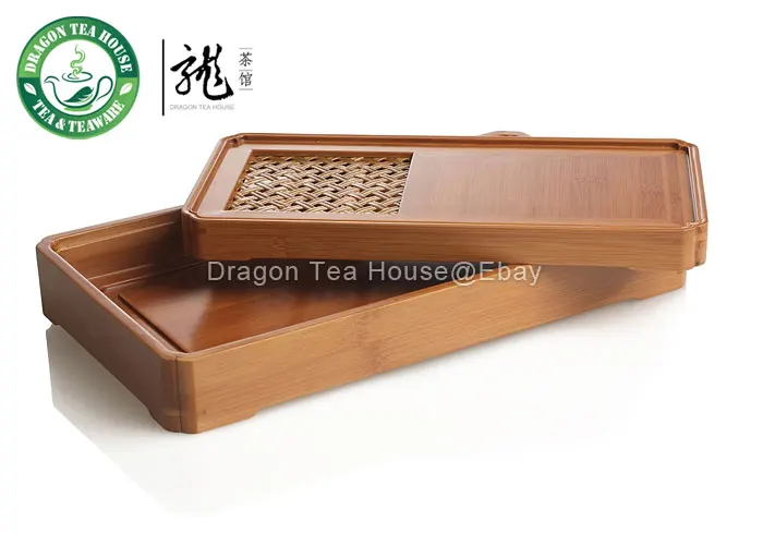 

Handmade Bamboo China Kungfu Tea Serving Tray Hand Woven Tabletop 30x18cm