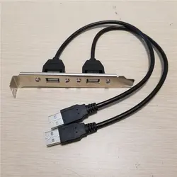 10 шт./лот USB 2,0 Тип 2 x Мужской адаптер 2 x женский интерфейс кабель для передачи данных с перегородкой ободок железная пластина 30 см