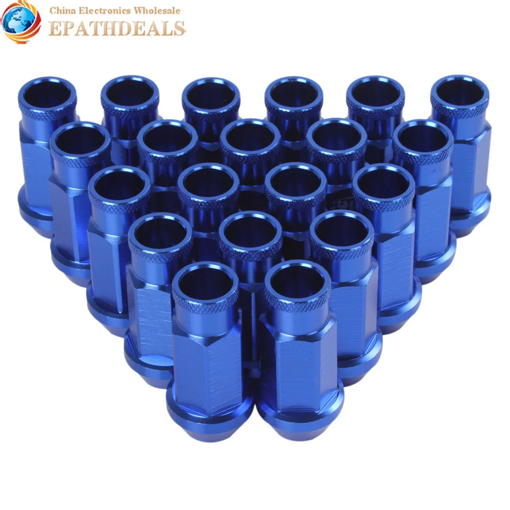 20PCS D1 Spec Blue M12 X 1.5 Billet Aluminum Racing Wheel Lug Nuts