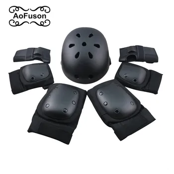 

7pcs/set Skating Protective Gear Elbow Knee Pads Helmet Bicycle Skateboard Ice Skating Roller Riding Knee Protector Kids Adult