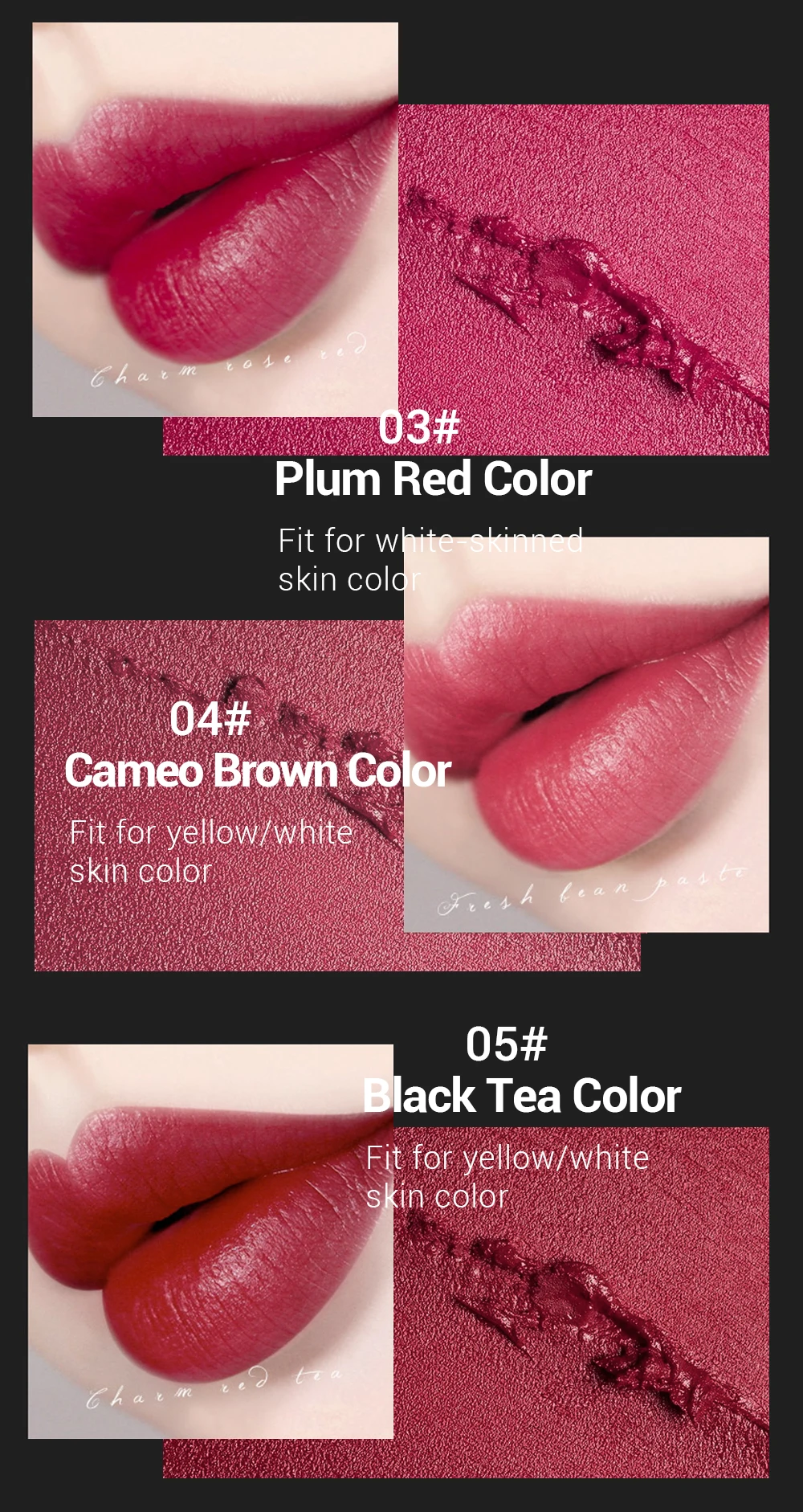 SOONPURE Matte Lipstick Waterproof Long Lasting Sexy Velvet Lip Balm Moisturizing Cosmetic Lip Stick Make up 8 Colors For Choose04