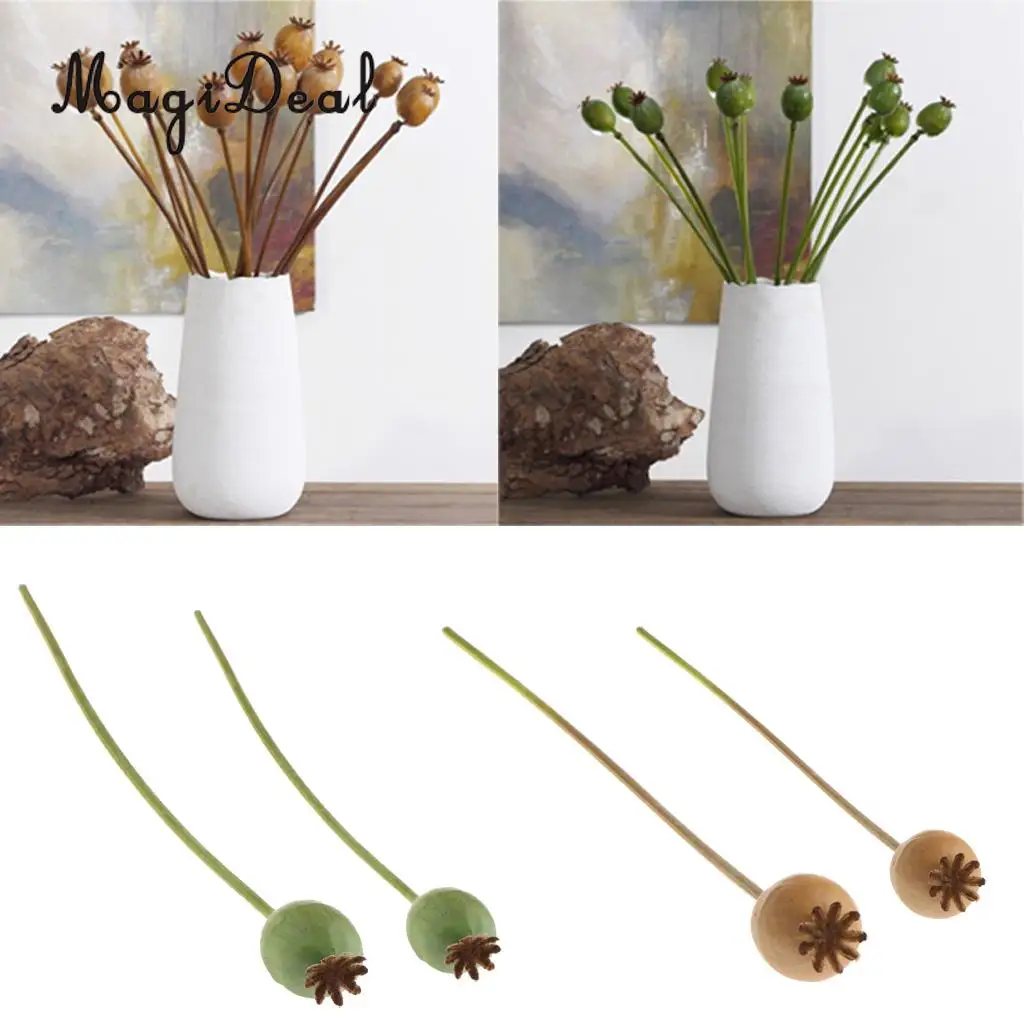 Artificial Plants Real Touch Poppy Fruits Mini Berries Stem Wedding