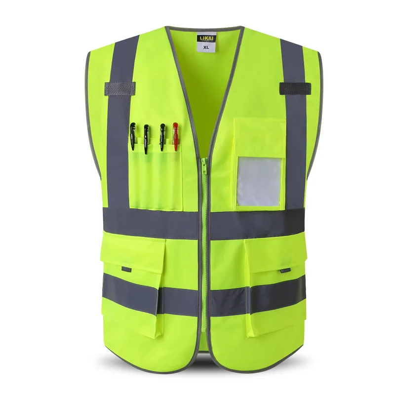 Светоотражающий жилет безопасности с карманами рабочая одежда Hi vis куртка