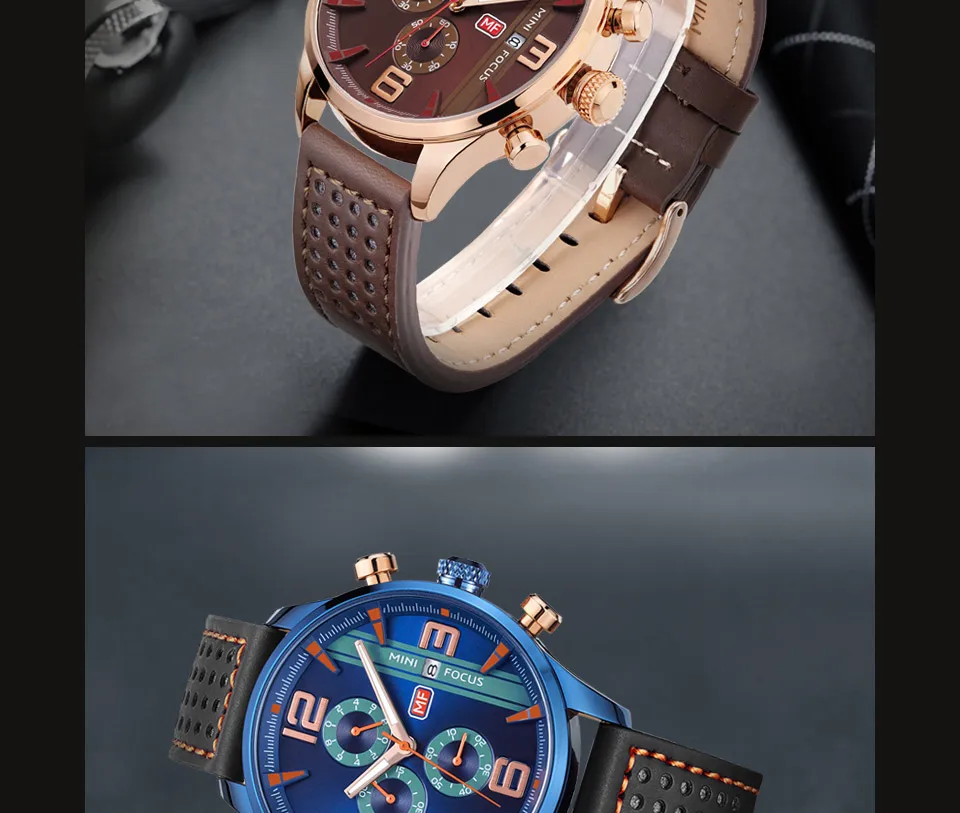 Мини фокус Лидирующий бренд Роскошный Морской часы Для мужчин аналоговые кварцевые часы хронограф 3 набрать 6 Руки контраст Цвет Мода