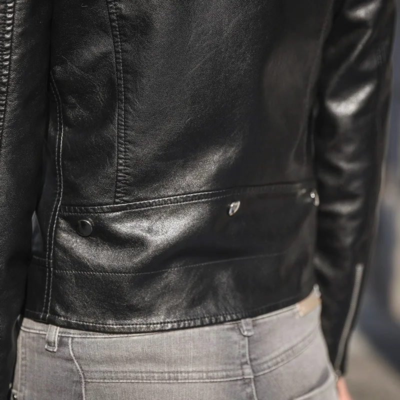 Autumn new  SLP women's motorcycle leather women's short paragraph star with the same paragraph PU leather XL ladies jacket