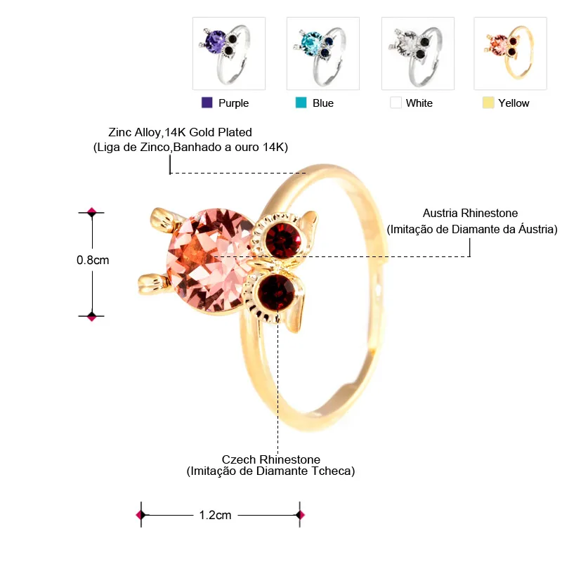 Neoglory, австрийские стразы, Сова, Красочные Регулируемые кольца на палец для женщин, животный дизайн, модное ювелирное изделие, подарок, бренд 2020NEW