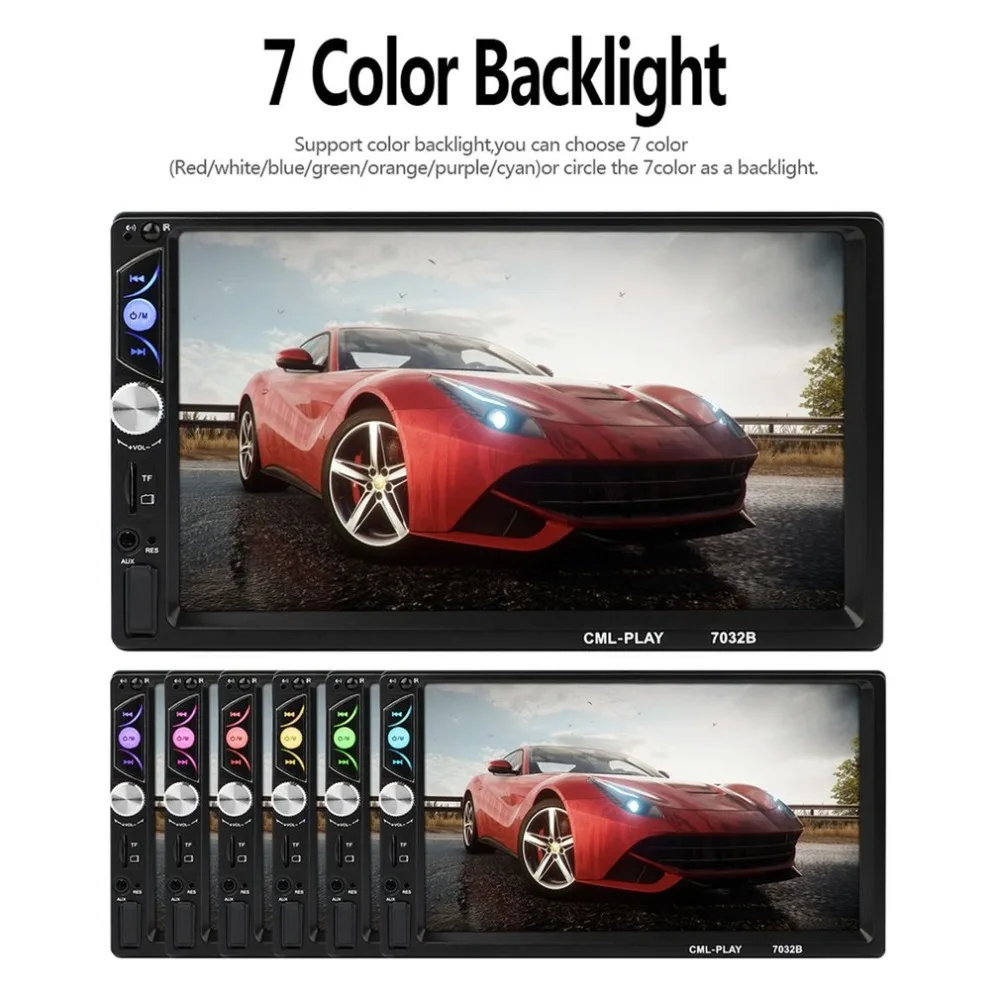 

7 Inch Display 2 Din Car DVD MP5 Player FM Radio Multi-Media Player Touch Screen Bluetooth Car Monitor Subwoofer