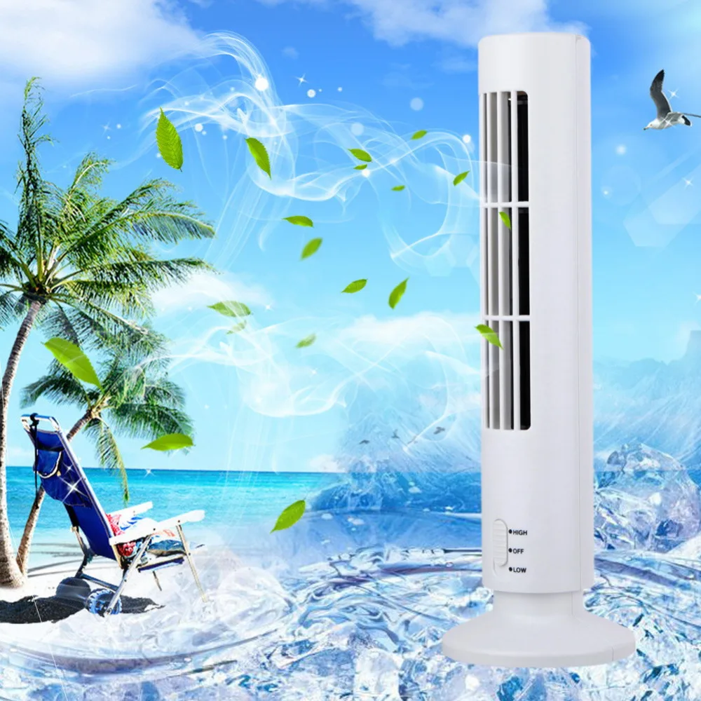 

Portable USB Fan Cooling Air Purifier Mini Air Conditioner Tower Small Bladeless Fan Low Power Energy Saving for Summer