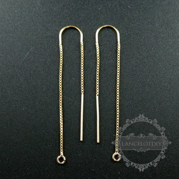 

47x8mm gold filled high quality color not tarnished U threader box chain drop with open ring DIY earrings supplies 1705047