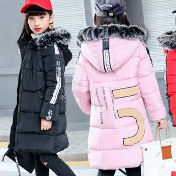 

Winter Children's Jacket For Girl Thick Long Warm Coat Kid Fashion Girl Fur Collar Outerwear Clothes Kids Winter Parkas Snowsuit